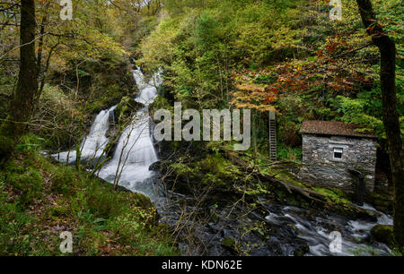 Colwith Kraft, Wasserfall auf dem Fluss Brathay Lake District, Cumbria Stockfoto