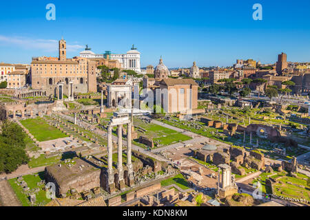 Luftbild des Forum Romanum oder Foro Romano in Rom, Italien. Stockfoto