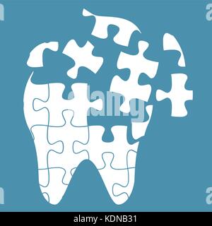 Zahn des Puzzles, Karies, Vector Illustration Stock Vektor