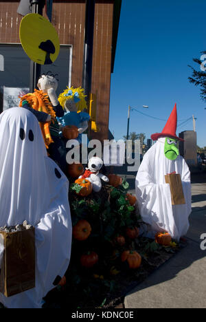 Halloween street Anzeige, USA. Display zeigt Geister und Goblins für alle hallow Eve. Stockfoto