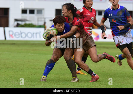 Colombo, Sri Lanka. 14 Okt, 2017. Asien Rugby sevens 2017 an der Rennstrecke Boden am 14. Oktober 2017 in Colombo, Sri Lanka. Credit: musthaq thasleem/Pacific Press/alamy leben Nachrichten Stockfoto