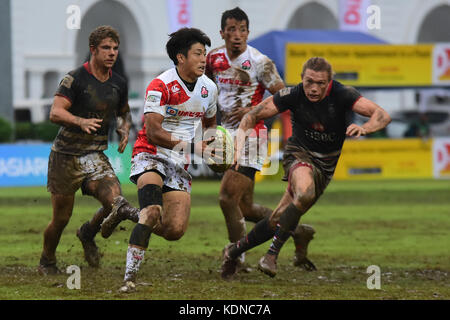 Colombo, Sri Lanka. 14 Okt, 2017. Asien Rugby sevens 2017 an der Rennstrecke Boden am 14. Oktober 2017 in Colombo, Sri Lanka. Credit: musthaq thasleem/Pacific Press/alamy leben Nachrichten Stockfoto