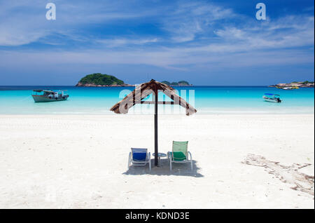 Ein weisser Sandstrand auf Redang Island, Malaysia Stockfoto