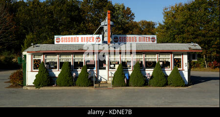 Sisson's Diner - am späten Nachmittag - Süd Middleboro, Massachusetts, USA - Die Diner Seit umgebaut Stockfoto