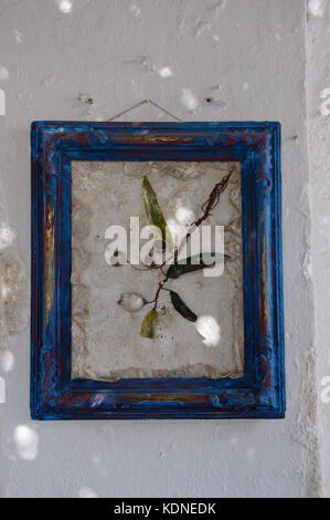 Dekoration an der Wand in der griechischen Insel Stockfoto