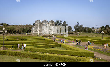 Die Leute, die das Gewächshaus von curitiba Botanischer Garten - curitiba, Parana, Brasilien Stockfoto