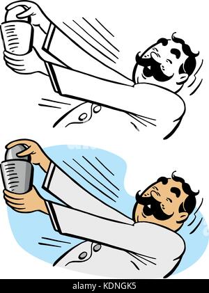 Ein Barkeeper mixen einen Drink in einem Cocktail Shaker Stock Vektor