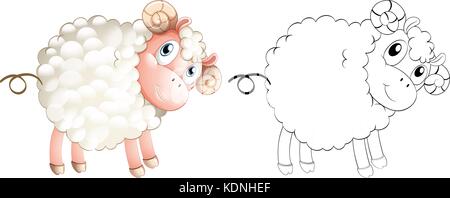 Doodle Tier für kleines Lamm Abbildung Stock Vektor