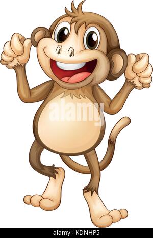 Glückliche Affen tanzen allein Abbildung Stock Vektor