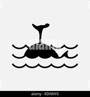 Wasser Welle mit Wal symbol Vektor, Symbol Stockfoto