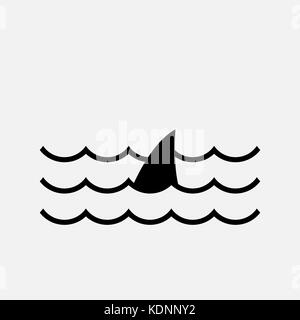 Wasser Welle mit shark Symbol Vektor, Symbol Stockfoto