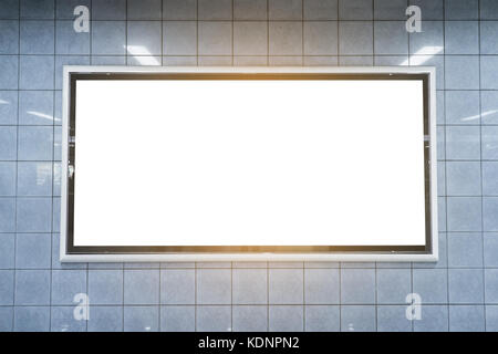 Leere Plakatwand in der U-Bahn Station in Asien, Hong Kong, toll für Ihre Kopie Raum Stockfoto