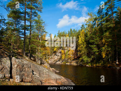 Hängebrücke im Park repovesi, Finnland Stockfoto