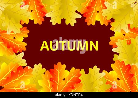 Herbst - eichenlaub-vector Hintergrund, Herbstliche Blätter Eiche (Quercus), Stock Vektor