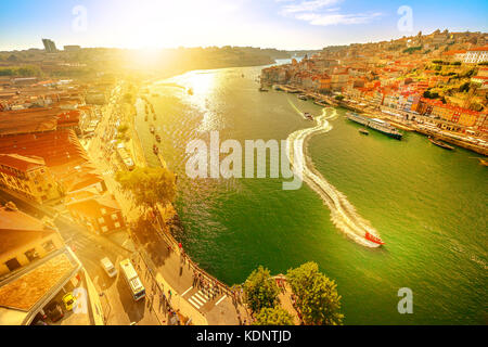 Douro bei Sonnenuntergang Stockfoto