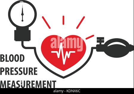 Blutdruckmessung Symbol - Herz Pflege Stock Vektor
