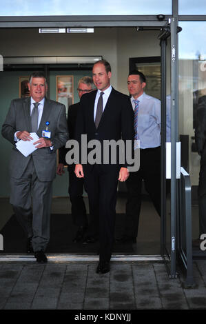 Prince William wird gesehen in aintree Krankenhaus gebracht, wo er Mitarbeiter und Patienten vor der Eröffnung der neuen Patientenversorgung und Trauma unit Met. Mit: Prinz William wo: liverpool, Großbritannien Wann: 14 Sep 2017 Credit: wenn.com Stockfoto