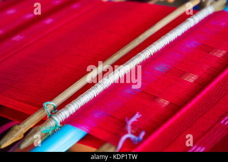 Detail der traditionellen Webstuhl wellenartig in Chiang Mai, Thailand Stockfoto