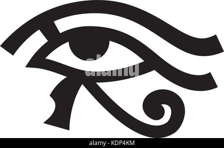 Horusauge (Wadjet), Auge des Ra. Altägyptisches Hieroglyphen Mystisches Zeichen. Stock Vektor