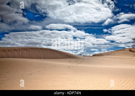 Blick auf die Wüste Sand Dünen am Kap Verde an einem sonnigen Tag Stockfoto