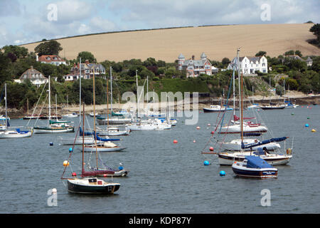 Cornwall; Falmouth; günstig Sportboote auf dem Fluss Fal Stockfoto