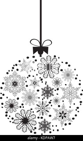 Vector Illustration einer Schneeflocke christmas Ball auf weißem Hintergrund Stock Vektor