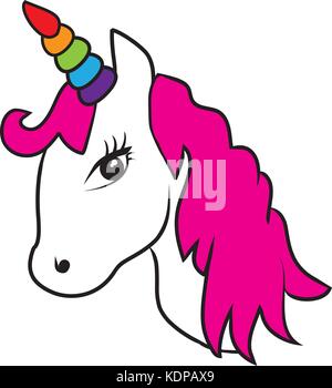 Vector Illustration eines magischen Einhorn auf weißem Hintergrund Stock Vektor