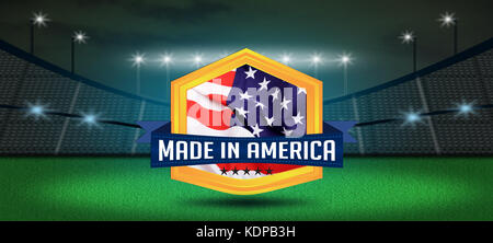 In Amerika usa Schild in Fußballstadion Hintergrund. Stockfoto
