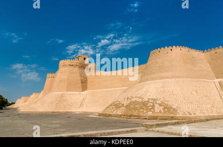 Die Stadtmauern der alten Stadt ichan Kala in Chiwa, Usbekistan Stockfoto