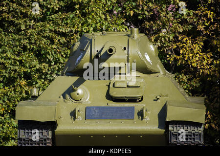 Denkmal russischer Tank T -34/76 in Danzig, Polen. 15. Oktober 2017. Es ist gesagt, dass dieser Tank von der 1. polnischen Gepanzerte Brigade der kommunistischen polnischen Pe Stockfoto