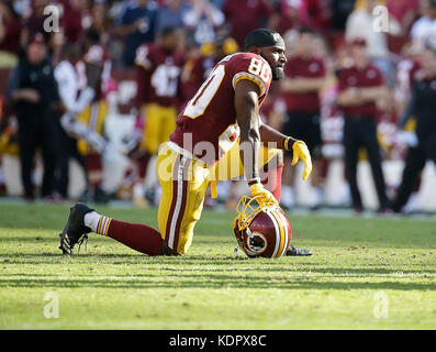 Landover, MD, USA. 15 Okt, 2017. Washington Redskins WR #80 Jamison Crowder während einer NFL Football Spiel zwischen den Washington Redskins und der San Francisco 49ers bei FedEx Feld in Landover, Md. Justin Cooper/CSM/Alamy leben Nachrichten Stockfoto