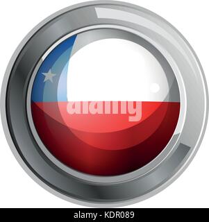 Chile Flagge auf runden Symbol Abbildung Stock Vektor