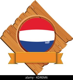 Runde Symbol für Niederlande mit Banner Abbildung Stock Vektor