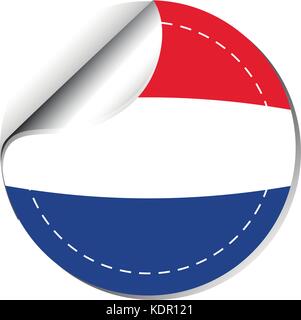 Niederlande Flagge auf runden Aufkleber Abbildung Stock Vektor