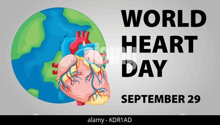 Plakatgestaltung für World Heart Day Abbildung Stock Vektor