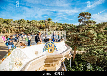 Park Güell in Barcelona Stockfoto