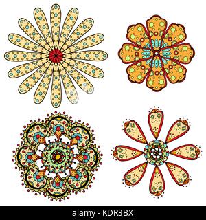 Satz von sketchy monochrome doodle Blumen und Blätter. Vector Illustration Stock Vektor