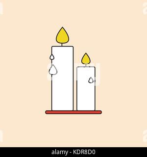 Kerze Symbol Happy Thanksgiving Day Herbst traditionelle Ernte Urlaub Konzept Stock Vektor