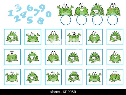 Zählen Spiel für Kinder im Vorschulalter. Pädagogische ein mathematisches Spiel Stock Vektor