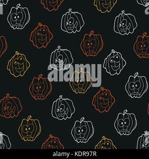 Nahtlose Muster für Halloween mit Kürbissen Stock Vektor