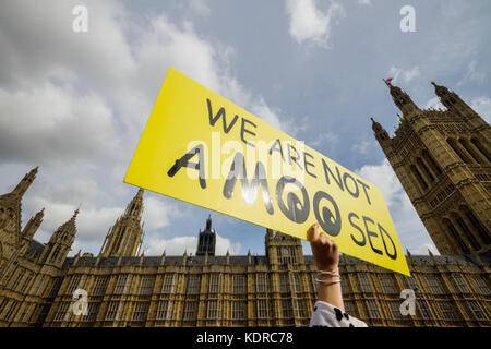 Protest gegen Monsanto Company durch GVO-Umweltaktivisten in London, Großbritannien Stockfoto