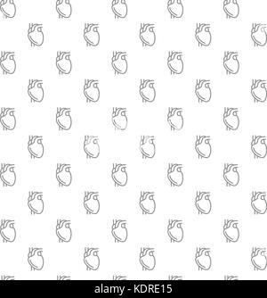 Einzigartige Herzen nahtlose Muster mit verschiedenen Symbolen und Zeichen auf weißem Hintergrund flachbild Vector Illustration Stock Vektor