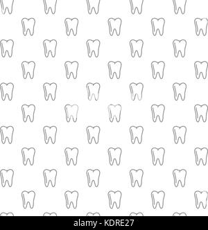 Einzigartige Zahn nahtlose Muster mit verschiedenen Symbolen und Zeichen auf weißem Hintergrund flachbild Vector Illustration Stock Vektor