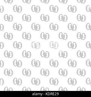 Einzigartige Niere nahtlose Muster mit verschiedenen Symbolen und Zeichen auf weißem Hintergrund flachbild Vector Illustration Stock Vektor