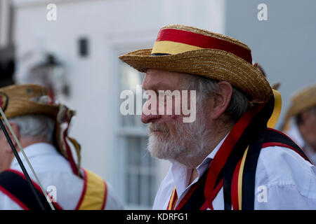 Ein Mitglied der Shakespeare Morris Volkstänzer, Stratford-upon-Avon, Großbritannien Stockfoto