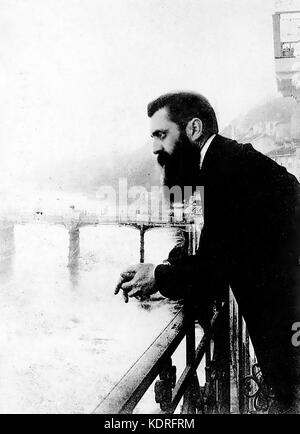 Theodor HERZL (1860-1904/05) Österreich-ungarischer Schriftsteller, der die Weltzionistische Organisation zur Förderung eines jüdischen Staates gründete. Fotografiert in Basel, Schweiz, im Jahr 1897. Foto: Israel Government Archives Stockfoto