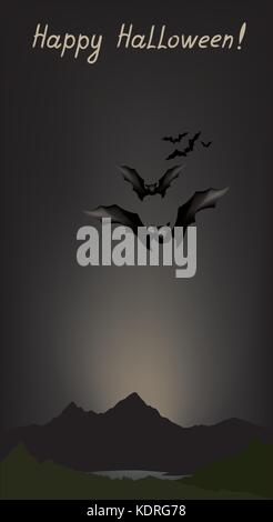 Happy Halloween Grußkarten. Landschaft urlaub Hintergrund Stock Vektor