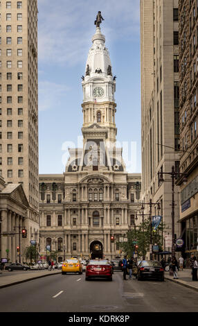 Philadelphia, PA USA-Sept 30, 2017 Philadelphia's historischen Rathaus. Stockfoto