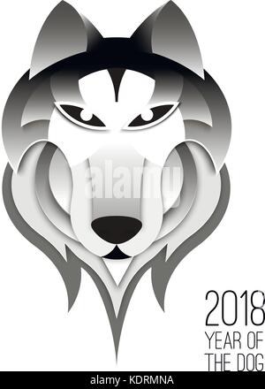 Chinesisch 2018 Hund Symbol Stock Vektor