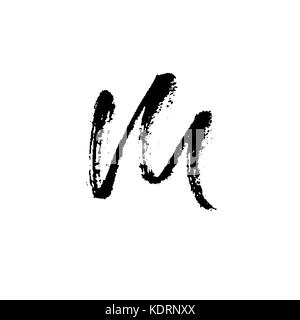 Von Hand bemalt Brief m. trockenen Pinsel modernen Schriftzug. Vector Illustration. Stock Vektor